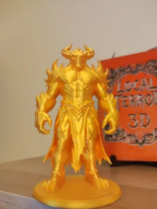 Demonio roca dorada. 3D