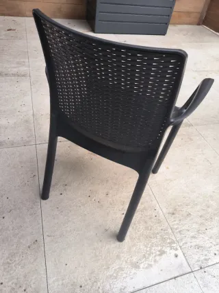 Pack 6 sillas jardín. Resina. Negro antracita