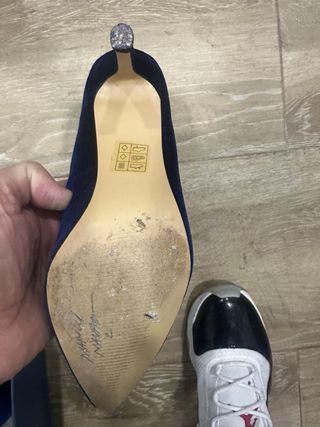 Zapatos de tacón azul para mujer