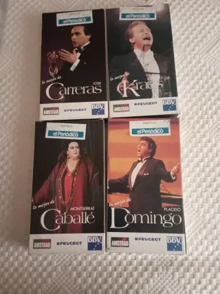 4 Cintas VHS Opera: Carreras, Kraus, Caballé, Domi
