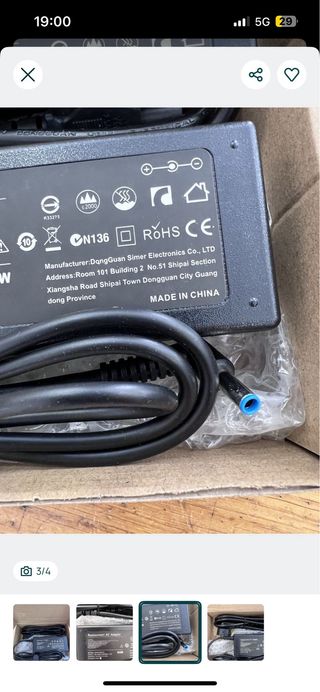 Carregador adaptador HP 19.5 V 3.33A 65W - NOVO