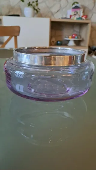 Vaso e ciotola vintage viola e argento