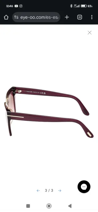 Gafas de Sol Tom Ford Winona tonos violeta.