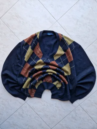 Maglione Vintage Argyle Lana 90s