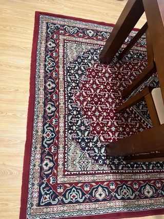 Alfombra tipo Persa Lana Roja y Negra
