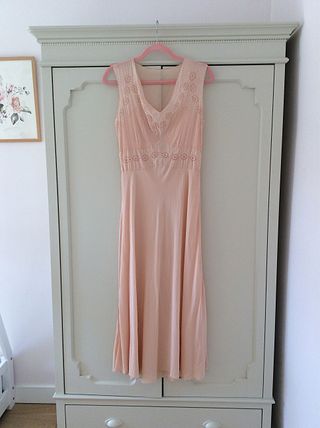 Vestido camisón antiguo seda años 30-40