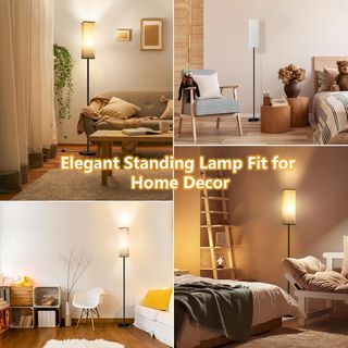 Lámpara de Pie Moderna Pantalla Lino