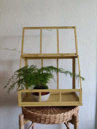 Invernadero de metal amarillo