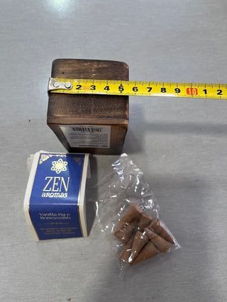 Caja Madera Porta Conos Incienso Vainilla