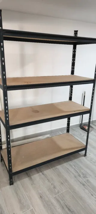 Estantería metálica 4 baldas madera