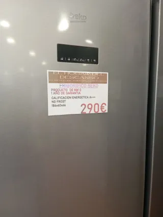 FRIGORÍFICO BEKO INOX 185CM