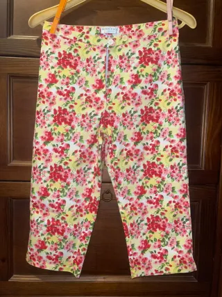 Pantaloni floreali gialli Moon Face