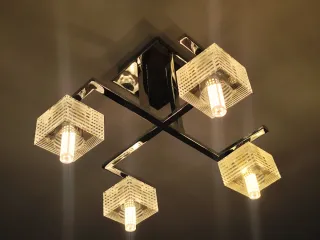 Lámpara de techo moderna cristal y metal