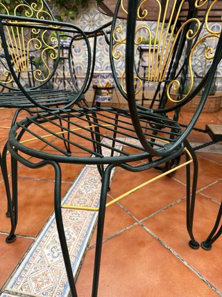 Juego 4 Sillas Metal Exterior