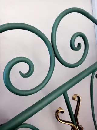 Cabecero forja cama 90cm en color verde