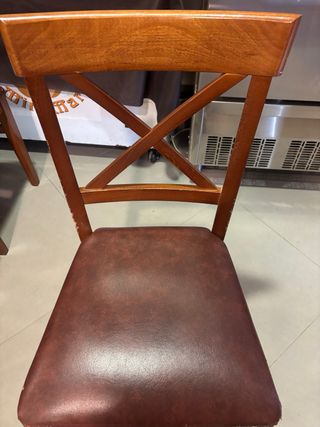 Silla de Comedor Madera y Piel