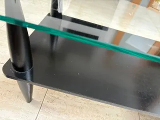 Mesa de centro cristal y madera