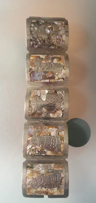 Pulsera Alpaca con Incrustaciones