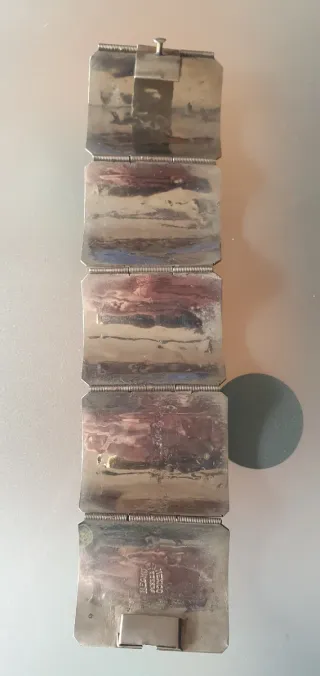 Pulsera Alpaca con Incrustaciones