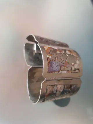 Pulsera Alpaca con Incrustaciones