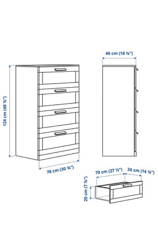 Cómoda Ikea Blanca 4 Cajones