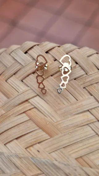 Pendientes oro corazones