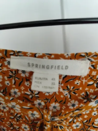 Blusa mujer mostaza estampado flores