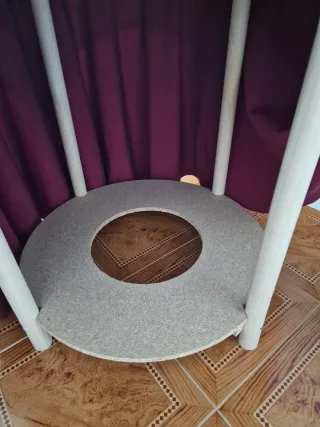 Mesa camilla redonda cristal y manteles