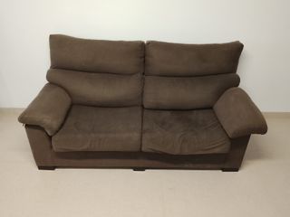 Sofá 2 plazas extensible marrón