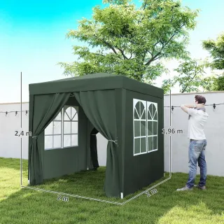 Carpa de jardín verde 2x2