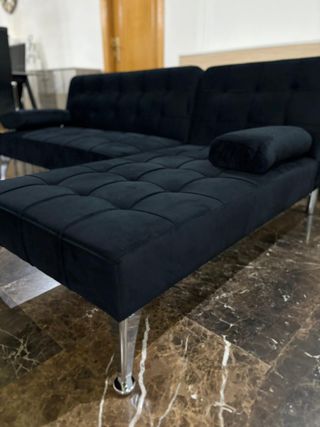 Sofá Cama Chaise Longue Negro - Envio gratis