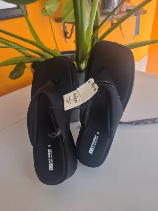Sandalias plataforma negras Talla 38