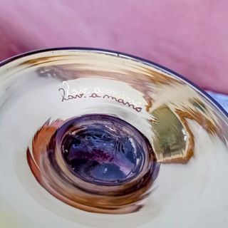 Arte muranese .Set caraffa 2 calici decorati mano