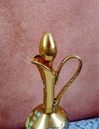 Arte muranese .Set caraffa 2 calici decorati mano