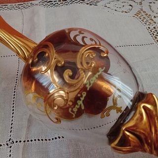 Arte muranese .Set caraffa 2 calici decorati mano