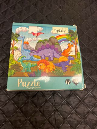 3 Puzzles y 1 Juego Magnético Dinosaurios +4 Años