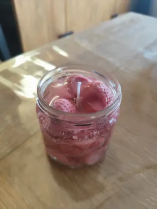 Vela artesanal - mermelada de fresa