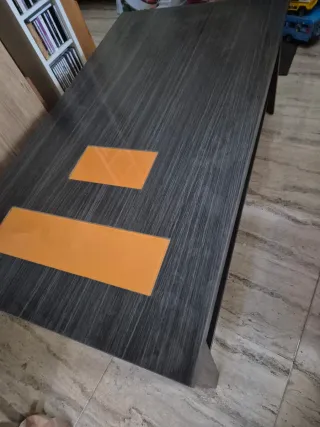 Mesa baja salón madera gris oscuro