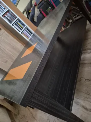 Mesa baja salón madera gris oscuro