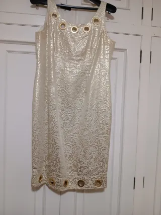 Vestido fiesta lentejuelas coral