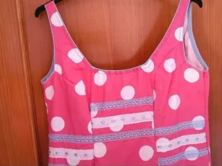 Vestido Flamenco Rosa con Lunares Blancos