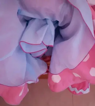 Vestido Flamenco Rosa con Lunares Blancos