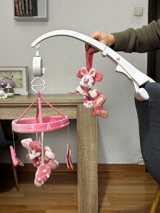 Móvil Cuna Musical Peluche Rosa