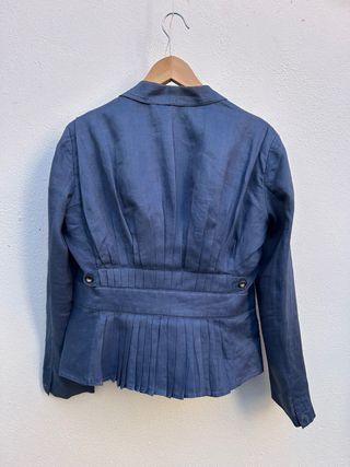 Chaqueta Lino Azul Purificación García