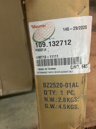 Aleta Delantera Izquierda Coche MB REF 109132712