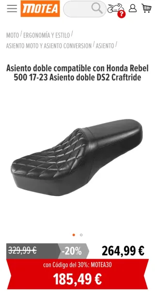 Asiento Honda Rebel 500