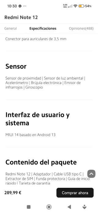 Telefono Xiaomi Redmi Note 12