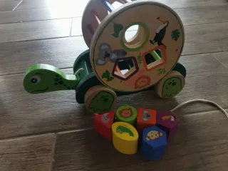 Lote juguetes madera, construcción y camión