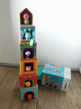 Lote juguetes madera, construcción y camión