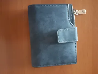 Portafoglio grigio scuro vellutato Nuovo